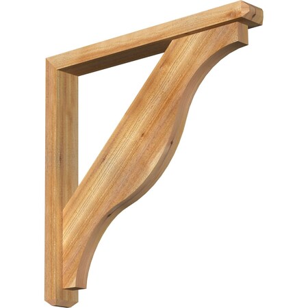 Ekena Millwork Funston Craftsman Rough Sawn Bracket w/ Offset Brace, Western Red Cedar, 4"W x 32"D x 32"H BKT0402X32X32FST04RWR